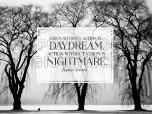 Vision Without Action by Japanese Proverb Printable Inspirational Graphic