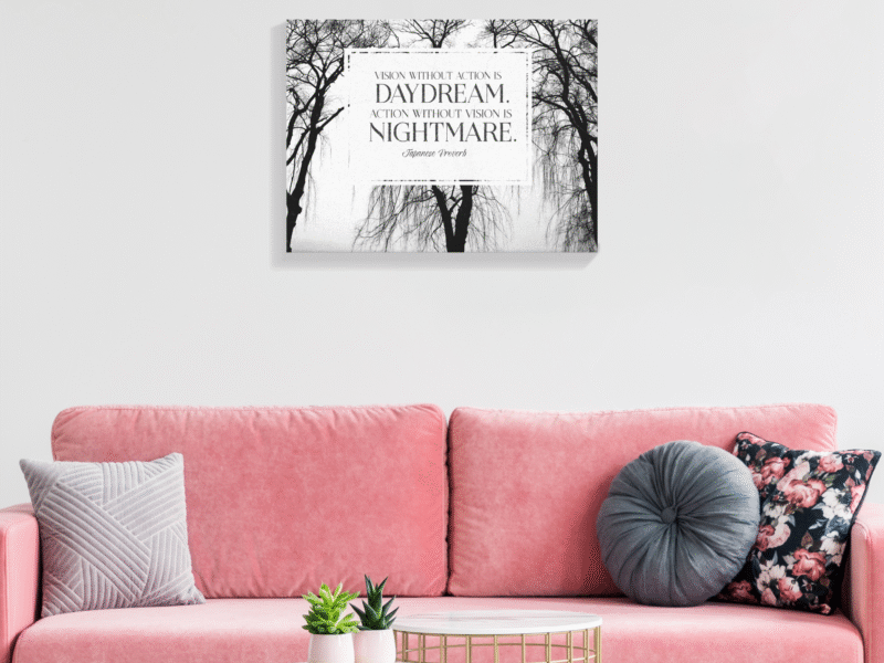 Vision Without Action Japanese Proverb Inspirational Graphic