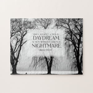 Customized Vision Without Action Japanese Proverb Jigsaw Puzzle