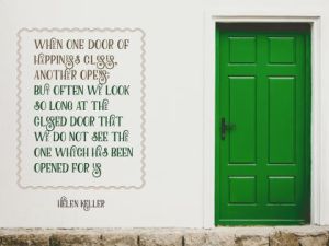 Door Of Happiness by Helen Keller Inspirational Quote Poster