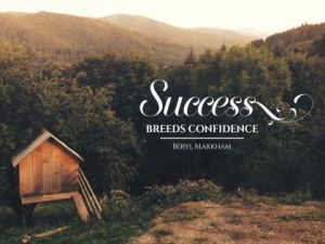 Success Breeds Confidence Inspirational Quote by Beryl Markham