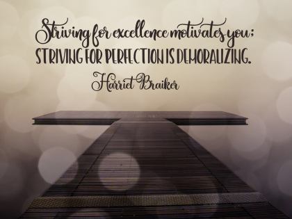 Striving For Excellence Inspirational Quote by Harriet Braiker Inspirational Picture
