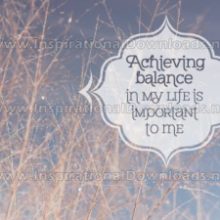 Achieving Balance In My Life Inspirational Poster